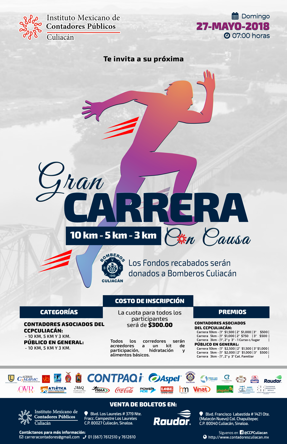 Poster Gran Carrera Tamaño Tabloide 2018 con Patrocinadores ultimo